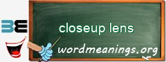WordMeaning blackboard for closeup lens